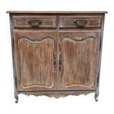 Antique chest of drawers with a cerused and patinated finish.