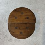 Pair of vintage tripod stools in solid wood