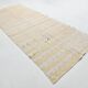 Soft Beige & Mustard Yellow Striped Wool Kilim Rug, 155x396