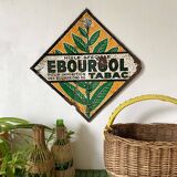 Vintage basket in woven wicker and scoubidou wire