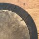 Old oval mirror with wooden frame