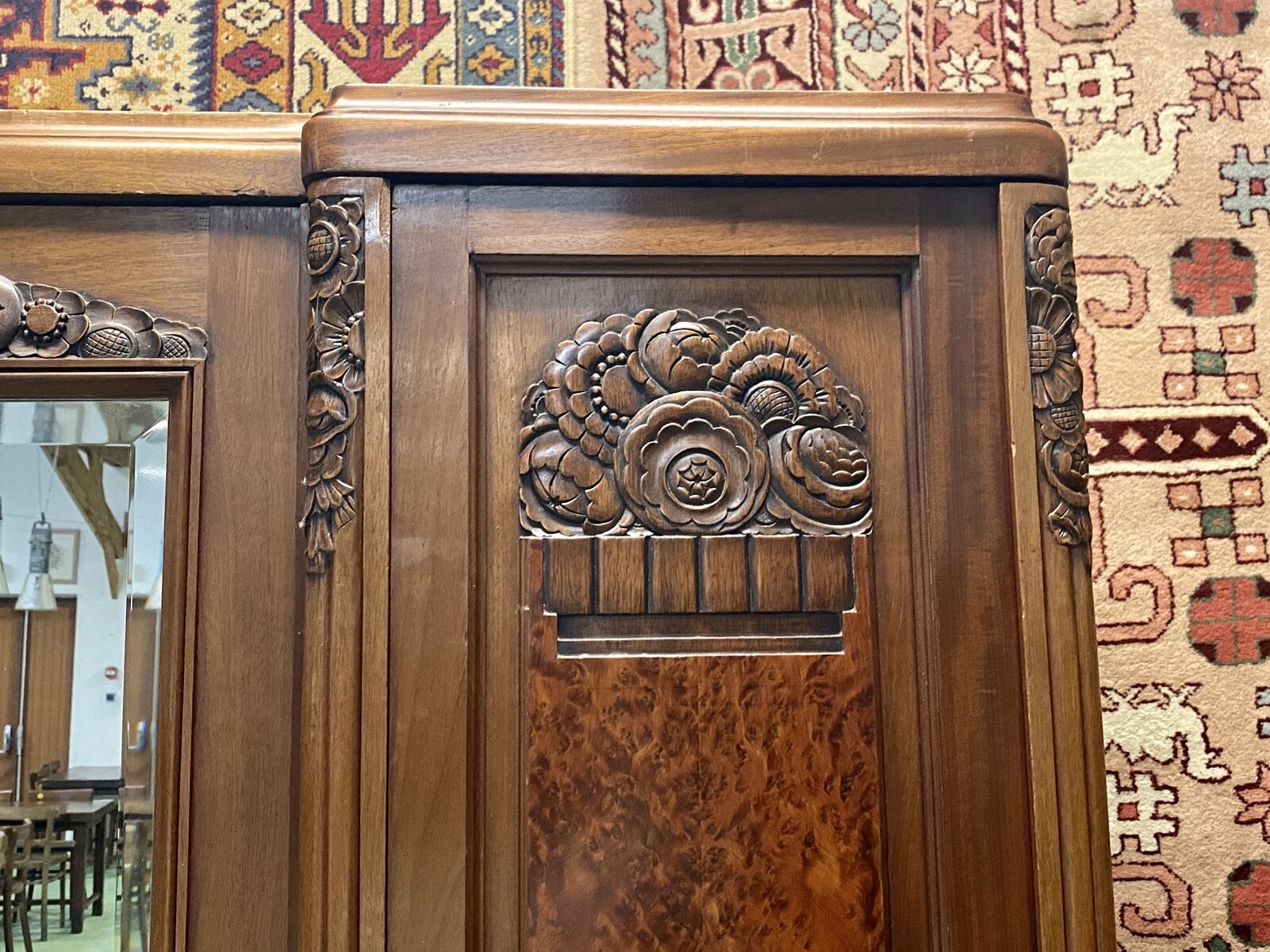 Dressing art deco walnut wardrobe