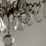 Bronze chandelier and crystal tassels, Louis XVI style