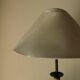 Pair of wrought iron and rope table lamps, adjustable lampshade.