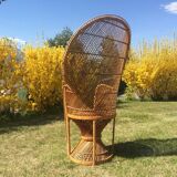 Emmanuelle wicker and rattan chair for adults 1970s
