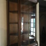 Wall display case for collection or other in wood, glass and brass
