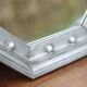 Vintage mirror, wooden mirror covered with tin, tin mirror from the 60s