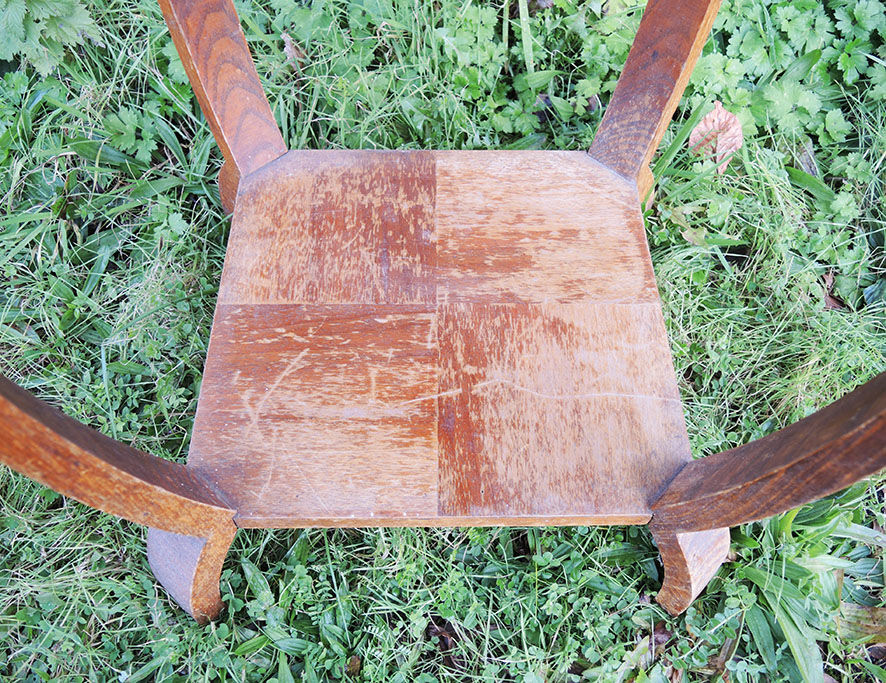 Old art deco style wooden pedestal table