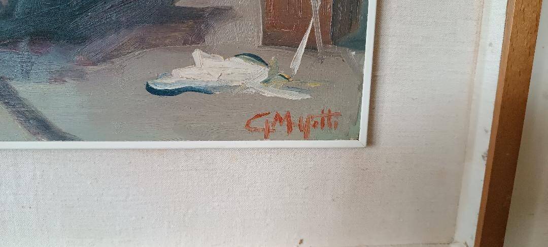 Marine painting oil on panel signed 50s/60s