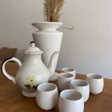 Set of 6 white sandstone pots