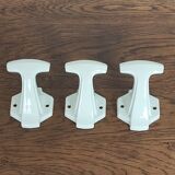 3 porcelain coat hooks