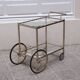 Vintage brass and glass bar trolley