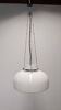 XL dome suspension in white opaline by Limburg, Germany, circa 1960.