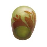 Etablissements gallé multi-layered glass vase with floral decoration, signed