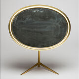 Mid-Century Modern Oval Brass Table Mirror by Vereinigte Werkstätten