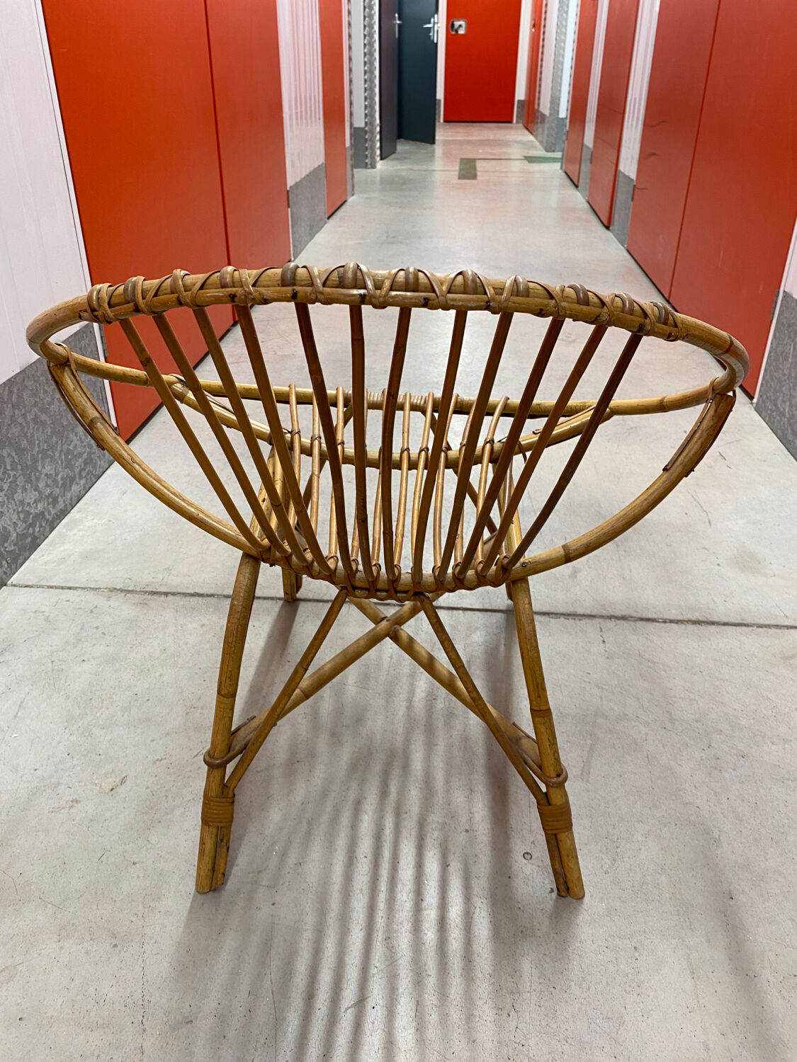 Rattan shell armchair