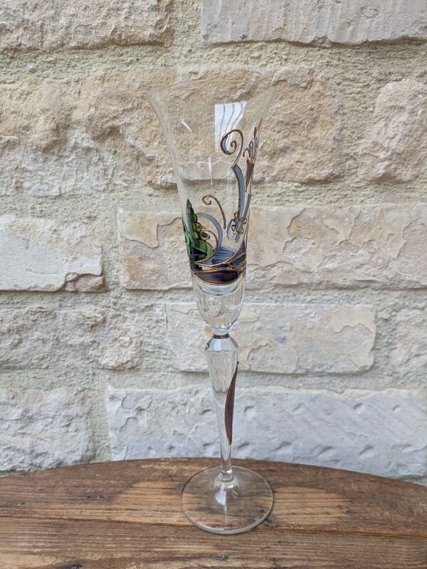 Flute à champagne Paul Nagel collection rêveries modèle Atlantis peint main