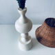 Large turned white wooden lamp