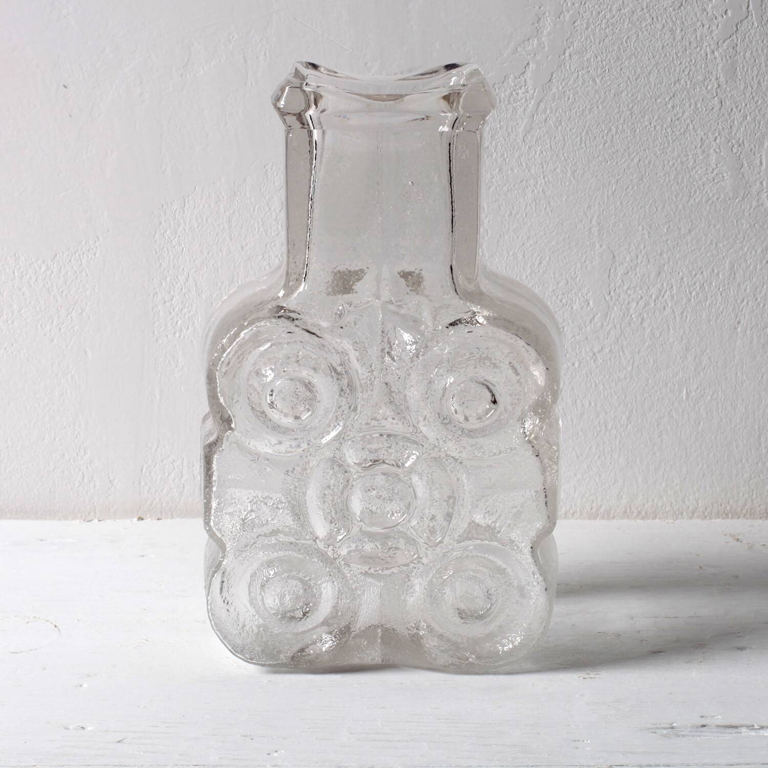 Pressed Glass Vase On The Rocks by Heiner Düsterhaus / Walther Glas / 1972