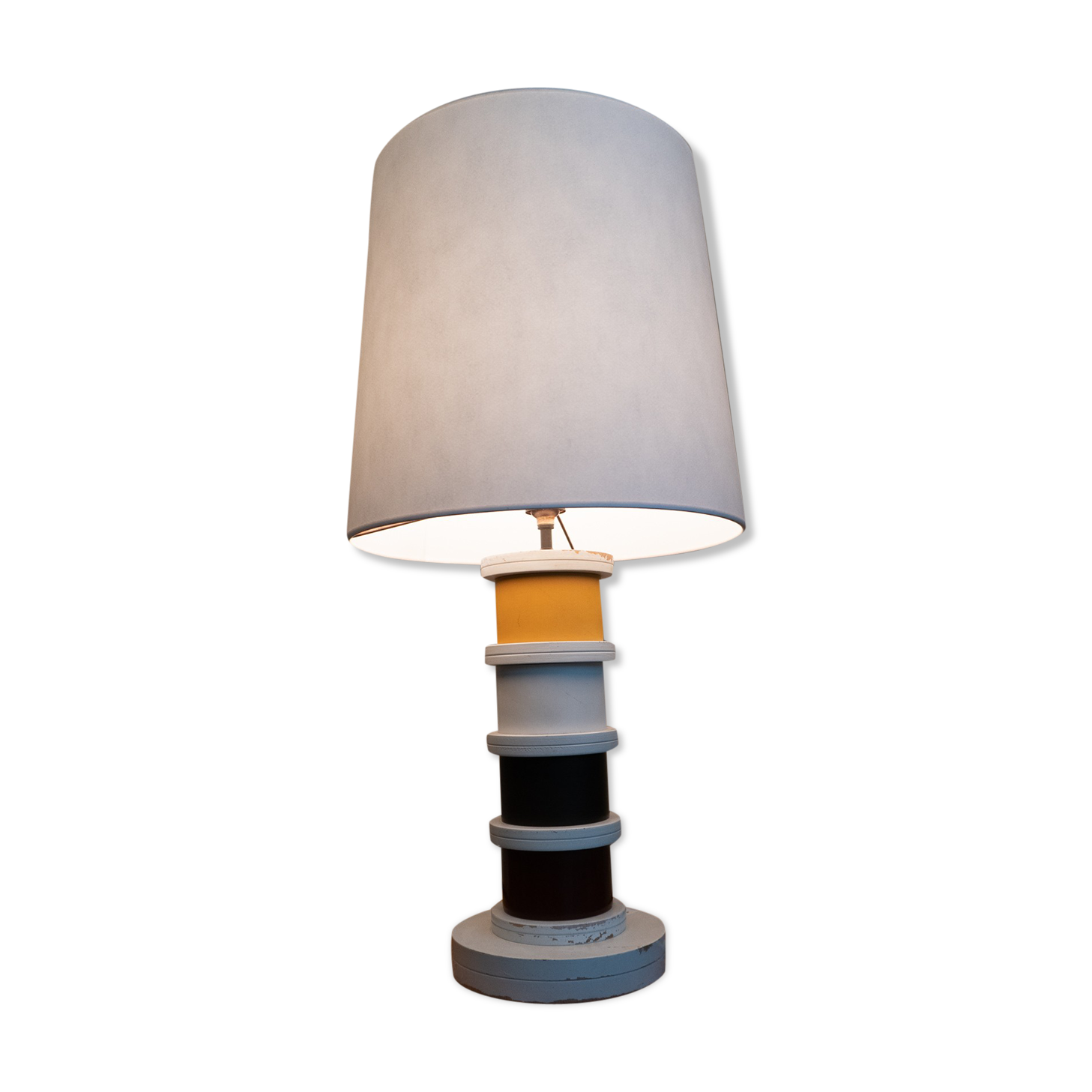 Multicolored 1960s wooden lamp