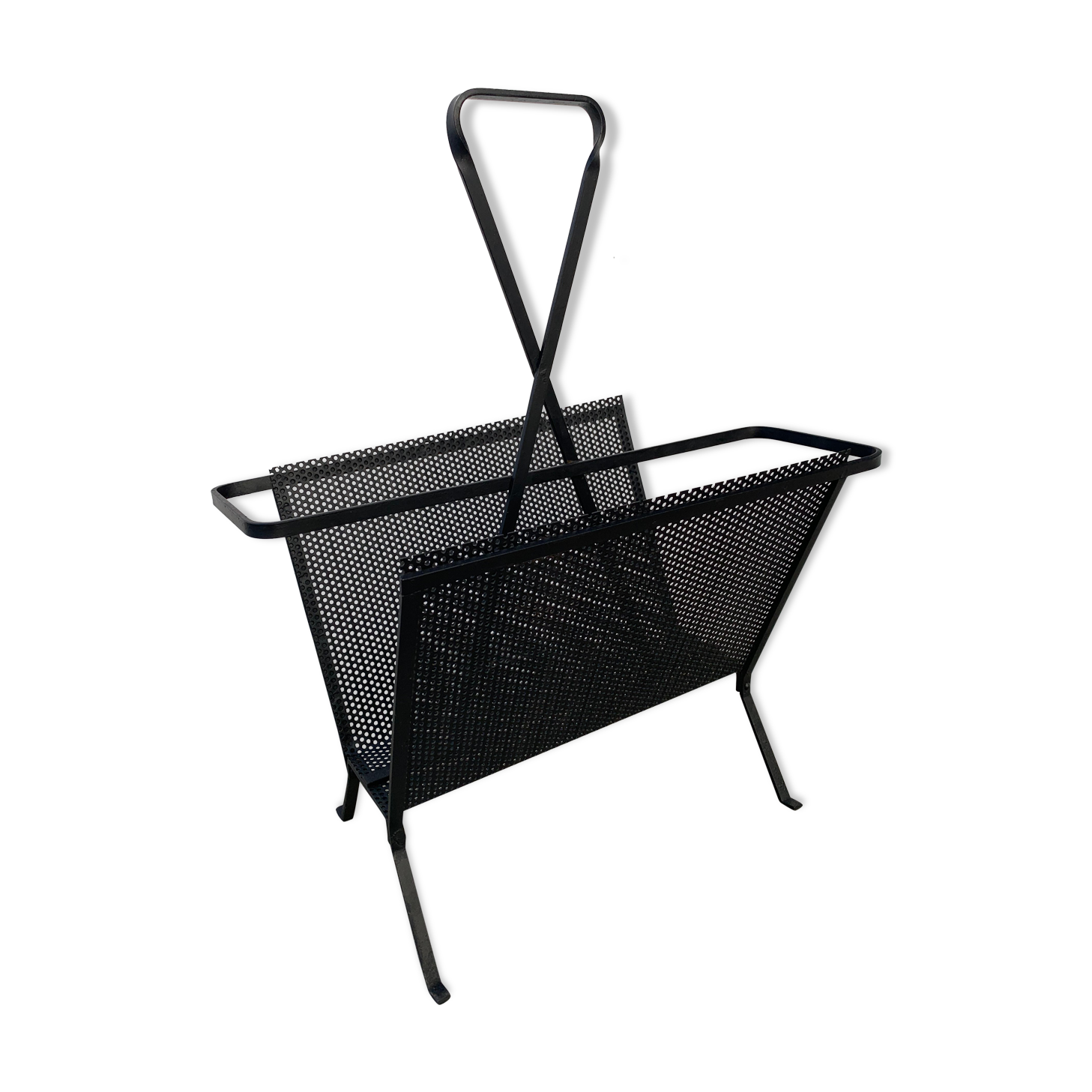 Black metal magazine rack Mathieu Mategot 1950