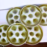 Set of 6 plates with 1 vintage oyster tray Moulin des Loups Orchies in porcelain 201055