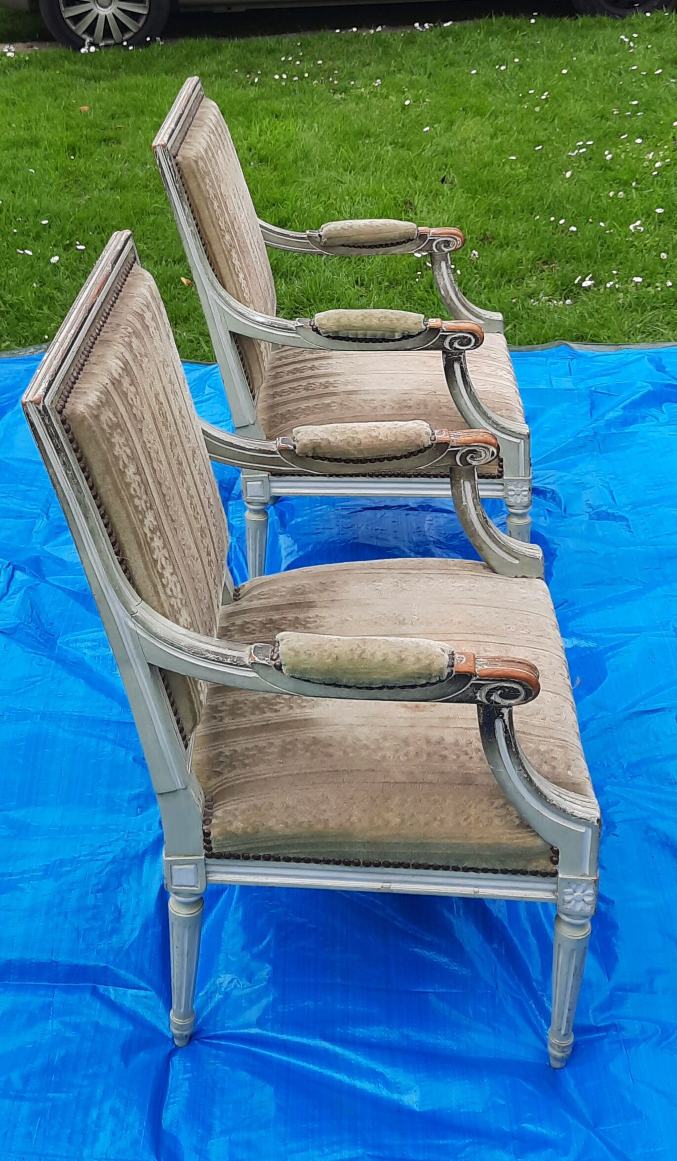 Pair of Faiteuil Louis XVI style