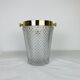 Hollywood regency cut crystal and gold metal champagne bucket