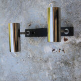 Wall sconce with two chrome lights from the 70s