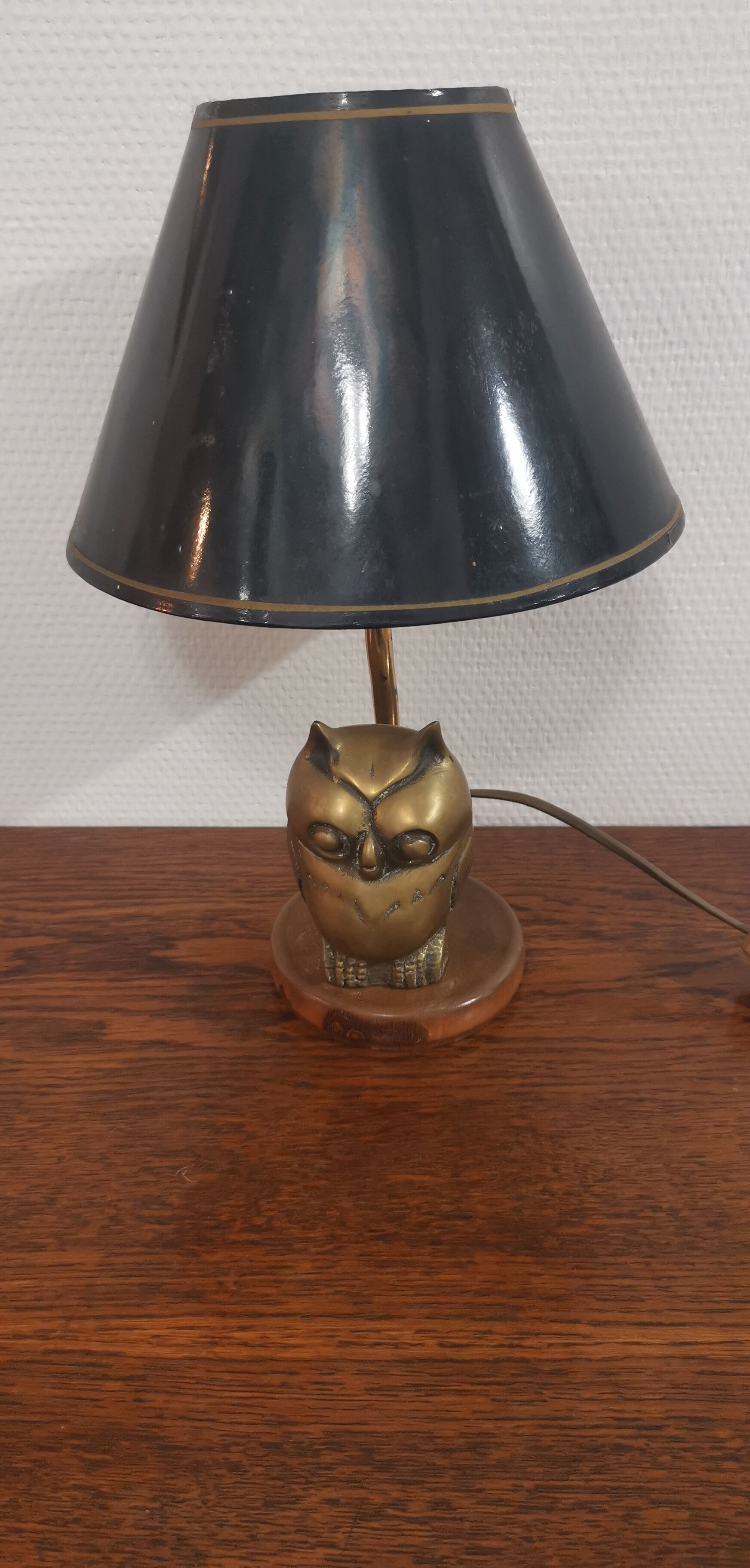 Owl lamp in brass of the 70s