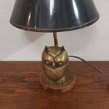 Owl lamp in brass of the 70s