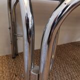 Mirror and chrome 70s glass coffee table