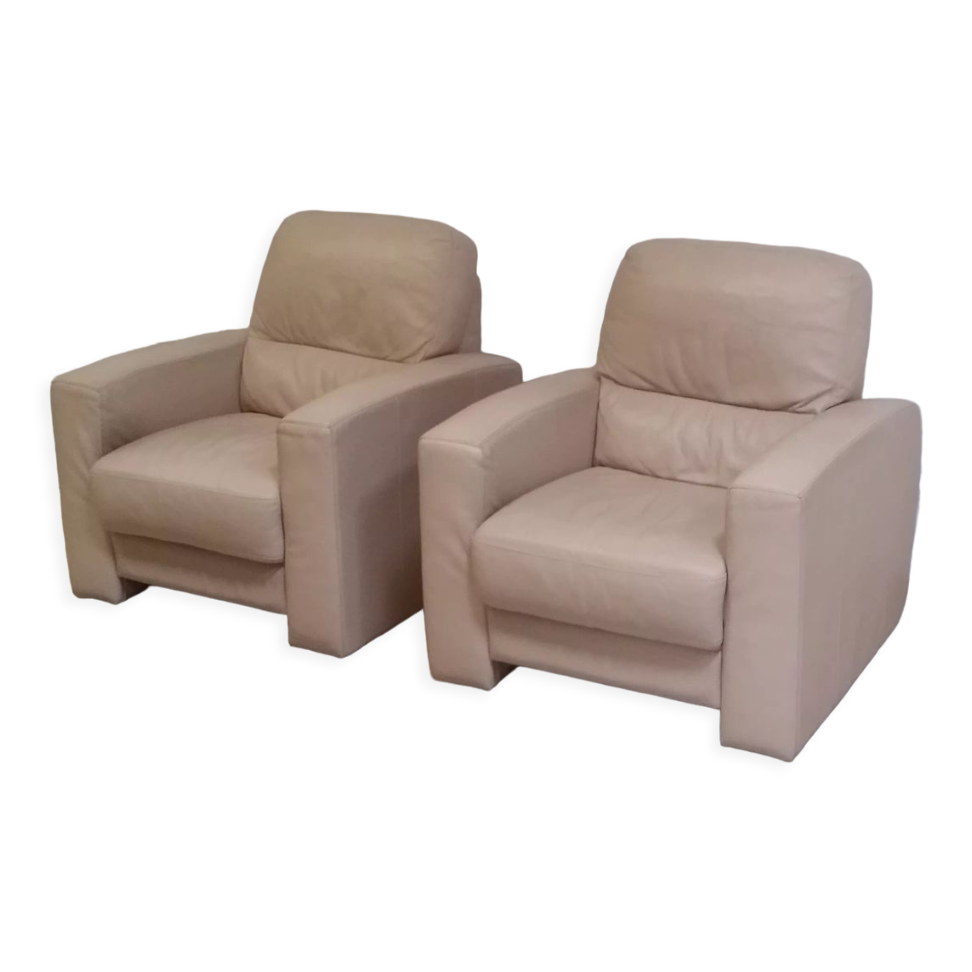 Pair of leather club chairs