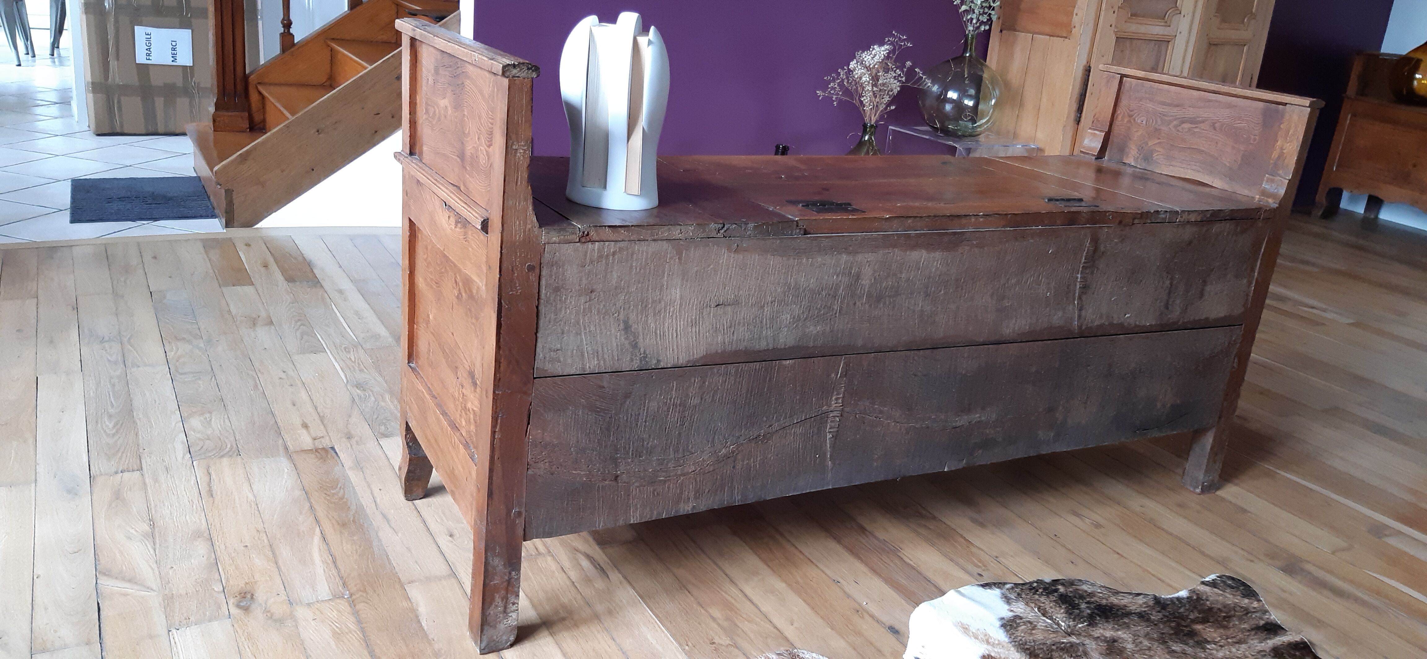 Paire de banc-coffre ou marche bancs début XIXème