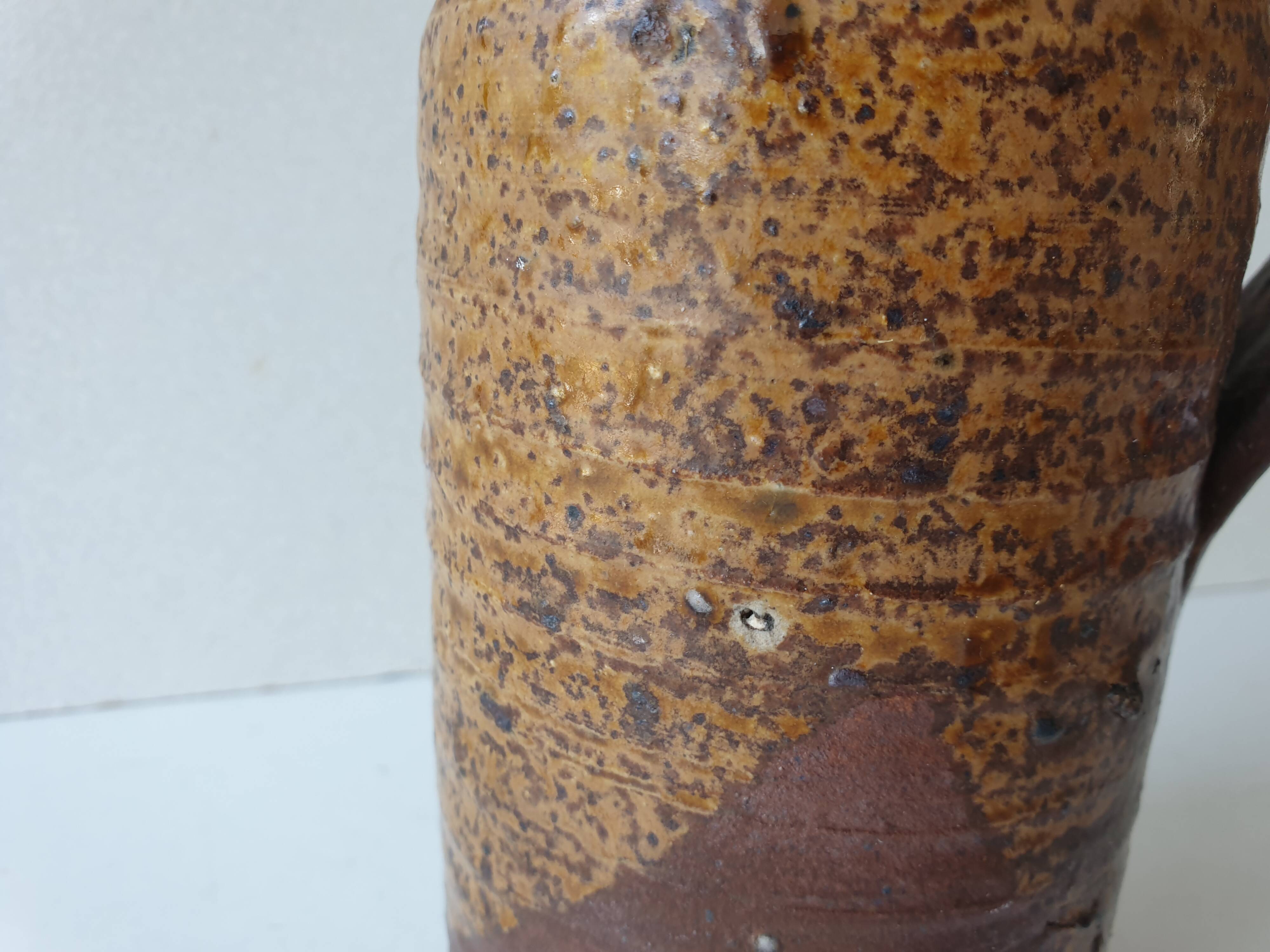 Ceramic pitcher (pyrite stoneware) Signed André Bodin height 22.5cm