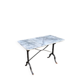 Grey marble bistro table with black cast iron ☐ 110 x 60 cm