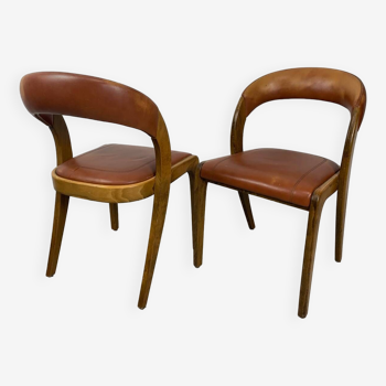 Pair of Baumann gondola chairs