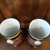 Pair of vases Egyptomania porcelain of Bayeux