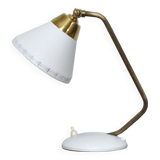 Swedish Table Lamp in Brass and White Metal, EWÅ Värnamo, 1950s
