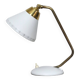Swedish Table Lamp in Brass and White Metal, EWÅ Värnamo, 1950s