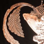 Pink Art Decò Barovier e Toso "Fountain" Pendant Light, Murano Glass, 1940s