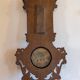 Henri II barometer and thermometer in carved wood