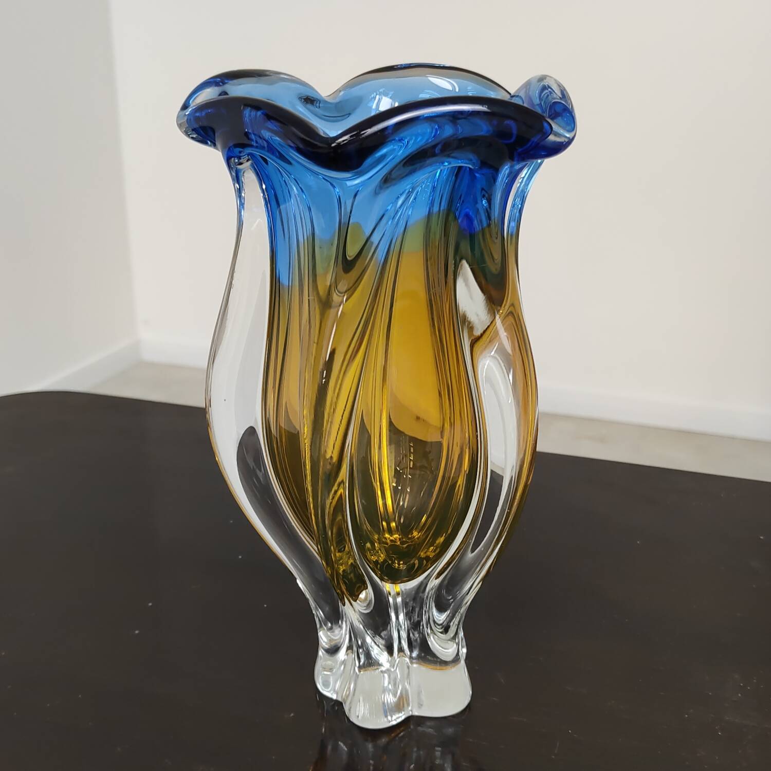 Organic vase by Josef Hospodka for Chribska Sklarna, Czechoslovakia, 1960