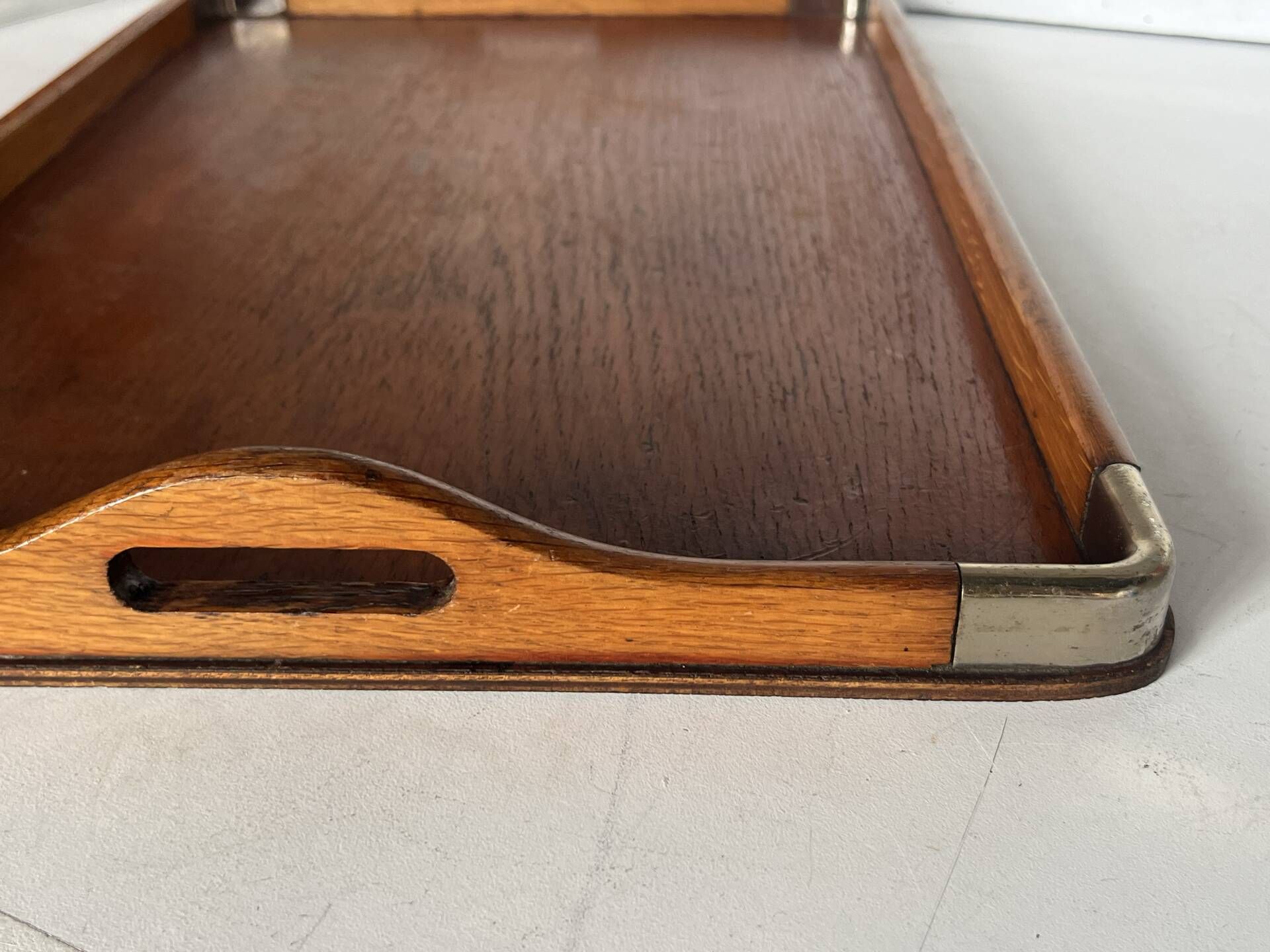 Wood and metal serving tray