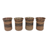 Four small vases, By famous Tue Poulsen Denmark 1960-70s.