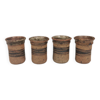 Four small vases, By famous Tue Poulsen Denmark 1960-70s.