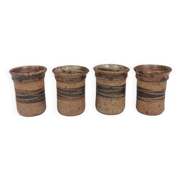 4 vases par Tue Poulsen, Danemark années 1960-1970