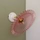 Vintage pink plastic lampshade wall light
