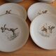 10 flat plates porcelain of paris game ducks pheasants