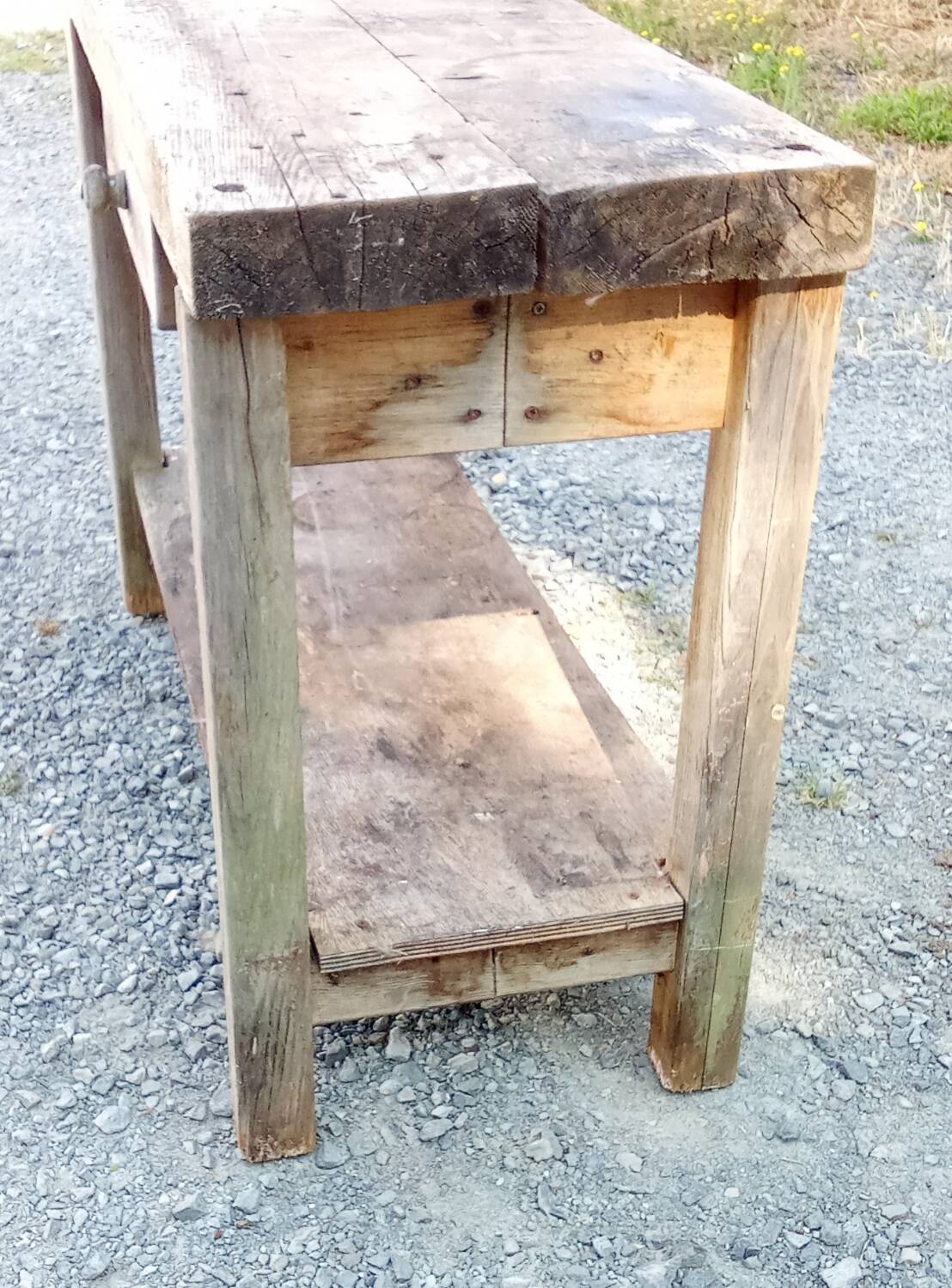 Old workshop workbench, trade furniture